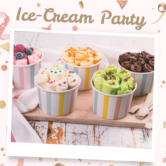 MATICAN Paper Ice Cream Cups, 50-Count 9-Oz Disposable Dessert, Snack Bowls - Image 2