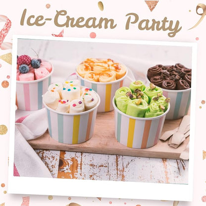 MATICAN Paper Ice Cream Cups, 50-Count 9-Oz Disposable Dessert, Snack Bowls - Image 2