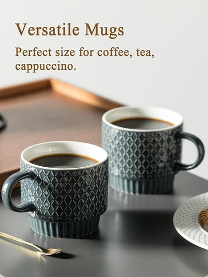 Gomakren Coffee Mugs Set of 4, 13oz Stackable Coffee Cup - Image 6