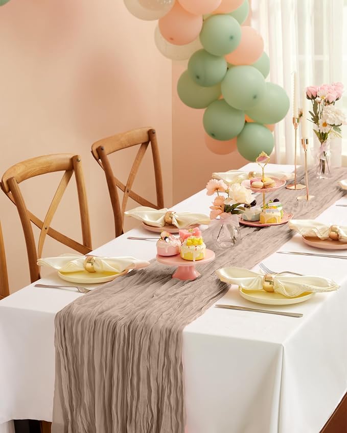 Pureegg 3-Pack Cheese Cloths Table Runner, Baby Shower, Wedding and Farmhouse - Image 6
