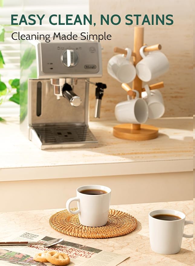 Sweese 5oz Porcelain Espresso Cups Set of 4, Mini Coffee Mugs Demitasse Cups - Image 4