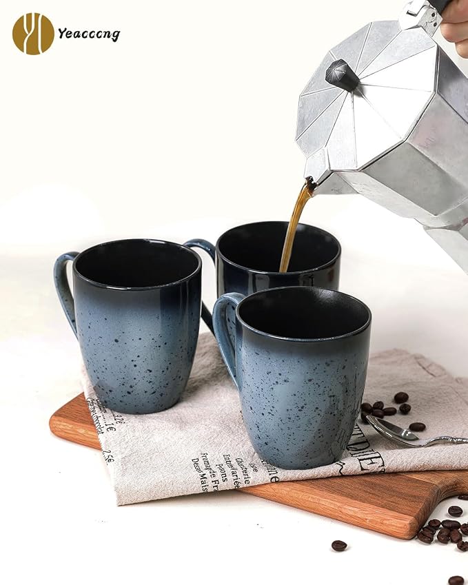 Yeacccng Modern Minimalist Coffee Mugs Set of 6, Cappuccino Cups Set, 16 Oz - Image 6