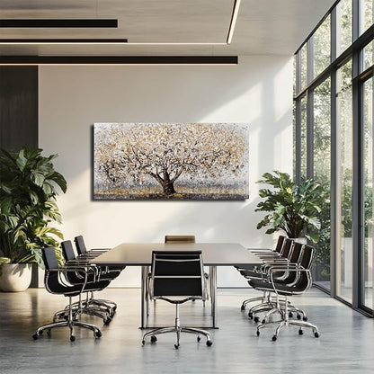 Gold Wall Decor Large Framed Canvas Art for Living Room Vintage Botanical Pictures Office Poster Prints Artwork Paintings for Home Hotel 29”x58”