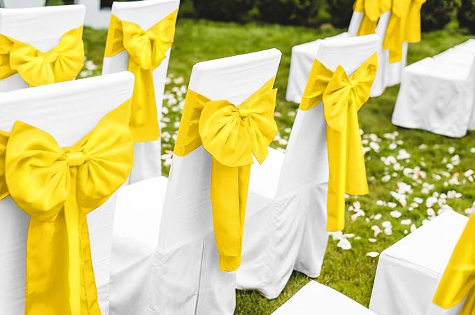 12 Pack Yellow Satin Table Runner 12 x 108 Inch Long Premium Table Runners - Image 5