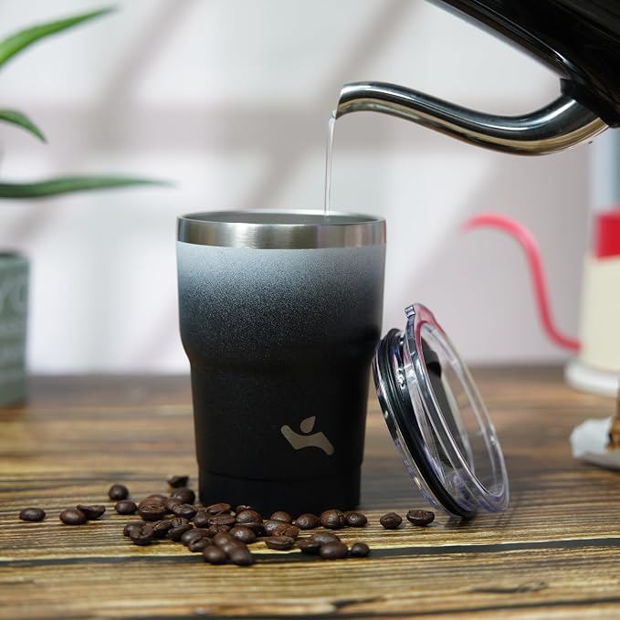 Konokyo 10 oz Tumbler with Handle and Straw, Insulated Travel Mug | Day Night; - Image 6