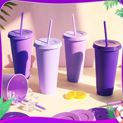 24 Pack Plastic Tumblers with Lids and Straws, Reusable Cups with Lids Plastic - Image 3