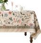 ISAENNE Designer Chinoiserie Linen Floral Square Tablecloth,White Wrinkle Resistant Table Cloth,Elegant Decor Tablecloths for Dining Thanksgiving Kitchen Party Christmas,67"*67"-Daffy