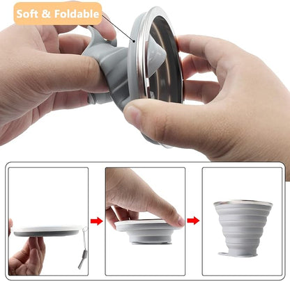 Litoexpe 2 Pack Silica gel Collapsible Travel Cup 270ml, Portable Folding - Image 6