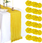 6 Pack 10Ft Lemon Yellow Cheesecloth Table Runner 23 x 120 Inch | Gauze Rustic by CKIKU