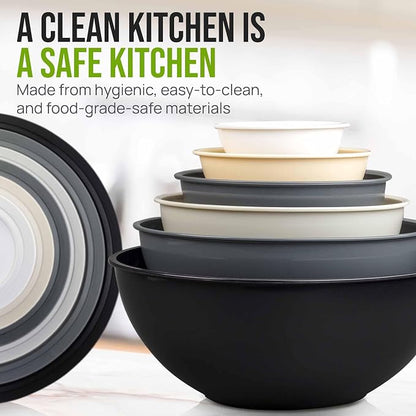 Zulay Kitchen 12 Piece Plastic Mixing Bowls - Image 6