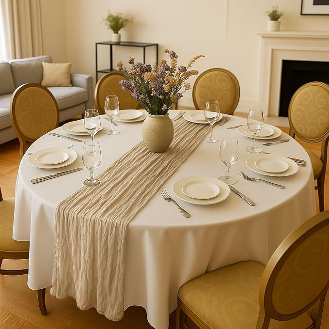 12 Pack Brown Cheesecloth Table Runner – 10FT x 12pcs Rustic Gauze Table Runners - Image 5