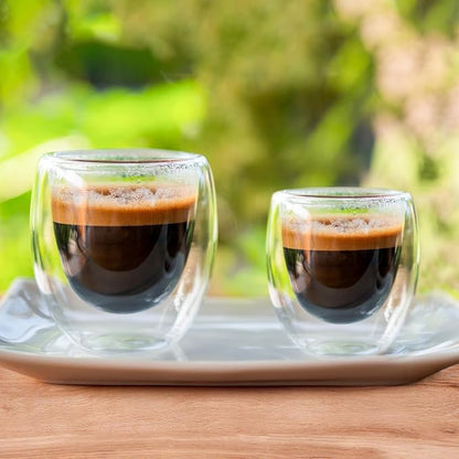 Espresso Cups Set of 4, 5oz Espresso Shot Glass Double Walled Coffee Cups | - Image 9