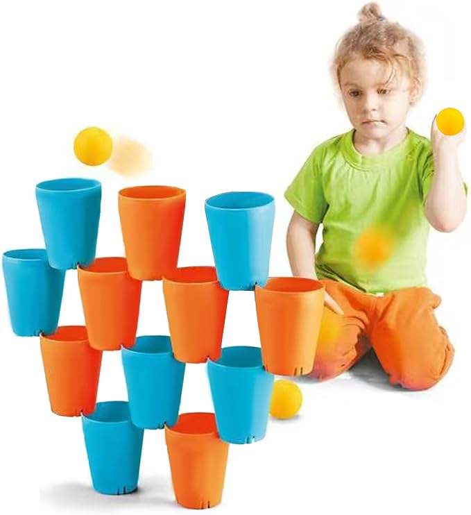 3-in-1 Cup Stacking Set; Toddler to Young Kids Quick Stacking Cups Game; - Image 7