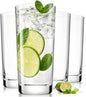 Drinking Glasses Set of 4, 16oz Wide Mouth Water Glass Cups Crystal by Potdoctor