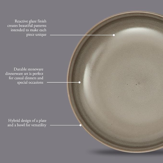 Gibson Elite Beckett 4-Piece Multi-Color 9 Inch Dinner Plate Bowl Set – - Image 3
