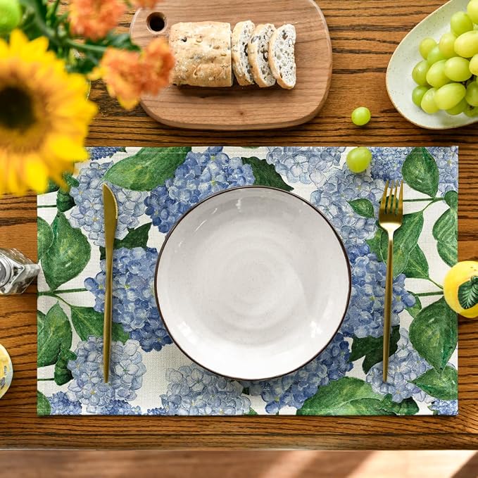 Artoid Mode Watercolor Hydrangea Placemats - Image 2
