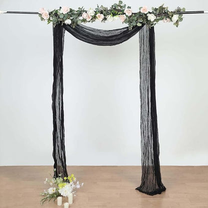 Efavormart 20ft Black Gauze Cheesecloth Wedding Arch Drapery Fabric, Extra Long - Image 8