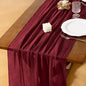 Cheesecloth Table Runner Summer Boho Wedding Shower Party Home Decor | Burgundy by Socomi