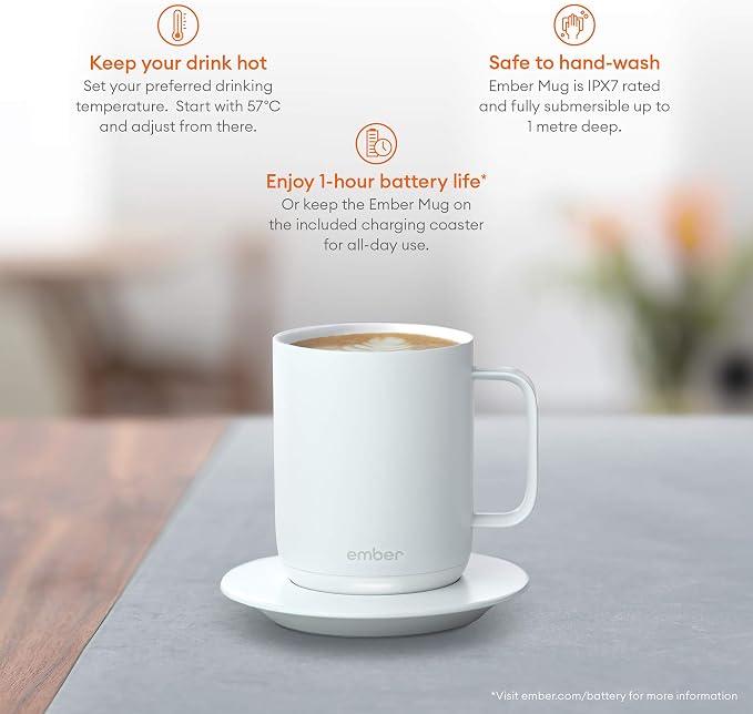 Ember Temperature-Control Smart Mug, 10 Ounce, 1-hr Battery Life - Image 2
