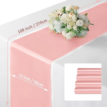 Manyshofu Blush Satin Table Runner 12x108 - Image 4