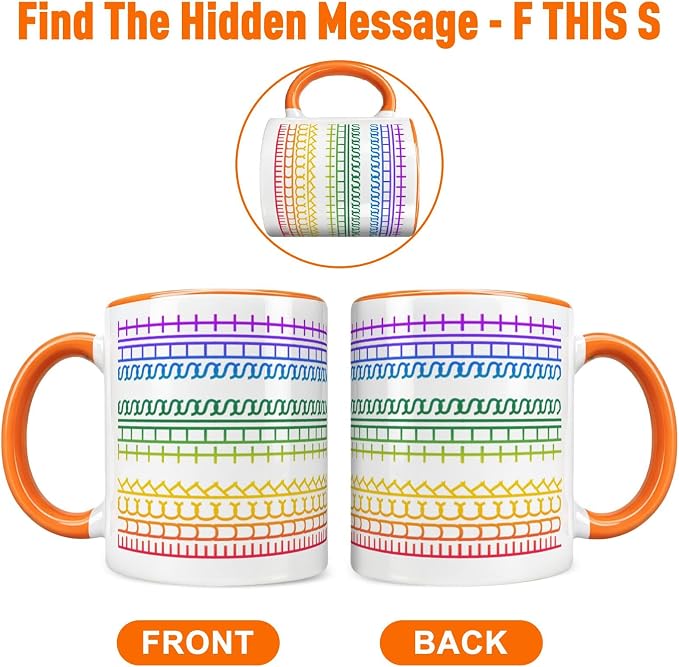 F This S Secret Hidden Message Coffee Mug, 11OZ Ceramic Orange Cup | Funny - Image 2