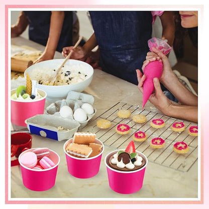 Jingmore Paper Ice Cream Cups 9oz Colored Disposable Dessert Bowls - Image 7