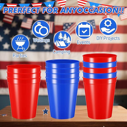 Yungyan 100 Pack 16 oz Stadium Cups Reusable Plastic Cups Blank Drink Stadium - Image 4