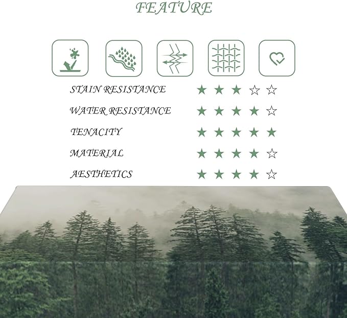 70x140 Inch Nature Scenery Rectangular Tablecloth Foggy Wild Forest Mysterious Secret Realm Table Cloth Waterproof Durable Table Cover for Home Game Room Banquet Picnic Outdoor BBQ Decor