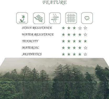 60x120 Inch Nature Scenery Rectangular Tablecloth Foggy Wild Forest Mysterious Secret Realm Table Cloth Waterproof Durable Table Cover for Home Game Room Banquet Picnic Outdoor BBQ Decor