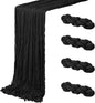 4 Pack Black Cheesecloth Table Runner 20 x 120 inch Gauze Table Runners 10 FT by ACSUIT