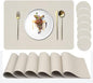 Placemats Set of 6, Faux Leather Place Mats by Abuzhen