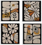 Swedish Dishcloths for Kitchen, Boho Floral Botanical Swedish DishCloths, Papaya Reusable Paper Towels Washable, 4 Pcs Dish Towels for Kitchen Party Home Housewarming Cleaning Cloths