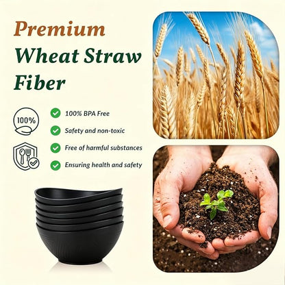 Wheat Straw Bowls Set of 6, 60 OZ Salad Bowl Large Capacity - Image 3