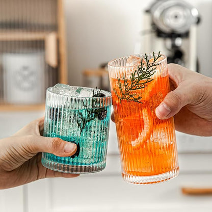 Ribbed Drinking Glasses Set of 8 - Image 5