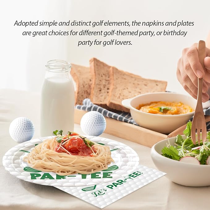50pcs Golf Paper Plates and Napkins Party Decorations | Golf Themed Birthday - Image 5