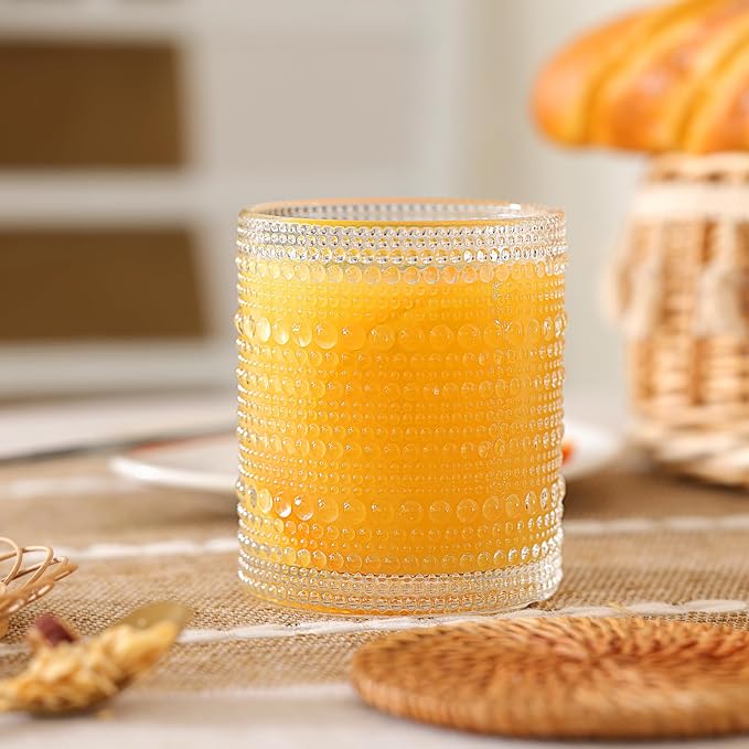 Moretoes Vintage Hobnail Drinking Glasses Set of 12 | 15 Oz Highball Glasses & - Image 4