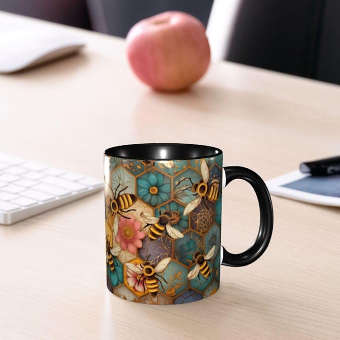 FyLybois Bee Coffee Mug 11 Ounce Mugs Ceramic Tea Cup Drinking Water Cups | - Image 7