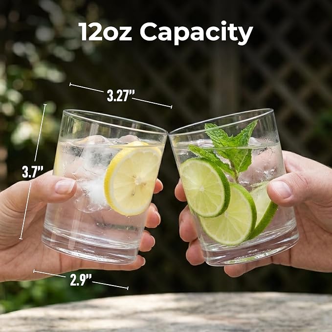 Zulay Kitchen Plastic Drinking Glasses – 12oz Rocks Acrylic Shatterproof Cups - Image 2