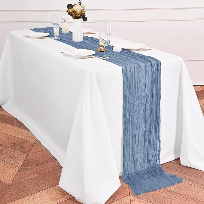 25 Pack Dusty Blue Table Runner 17 x 108inch Cheesecloth Table Runner Boho - Image 5