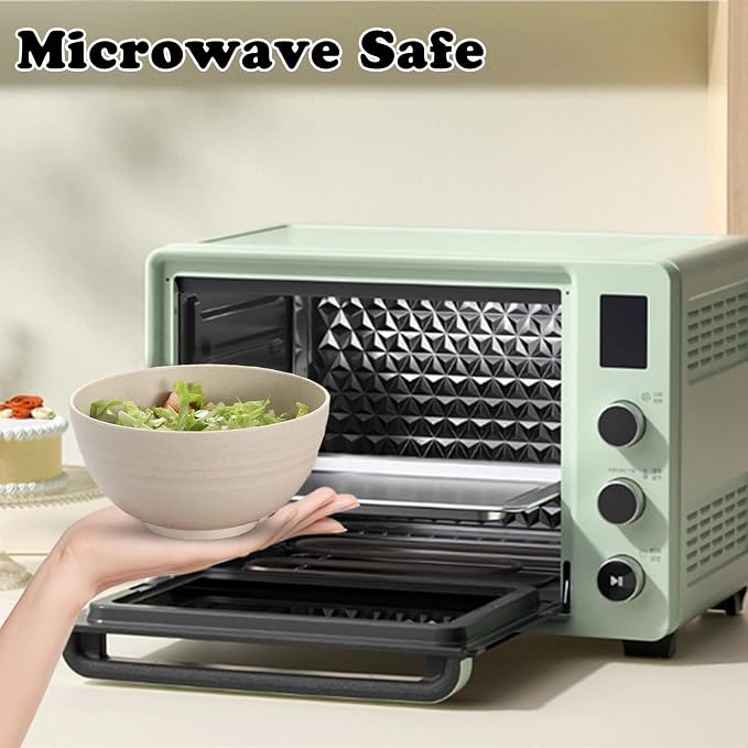 Unbreakable Wheat Straw Cereal Bowls Set of 4, 24 OZ Microwave and Dishwasher - Image 5