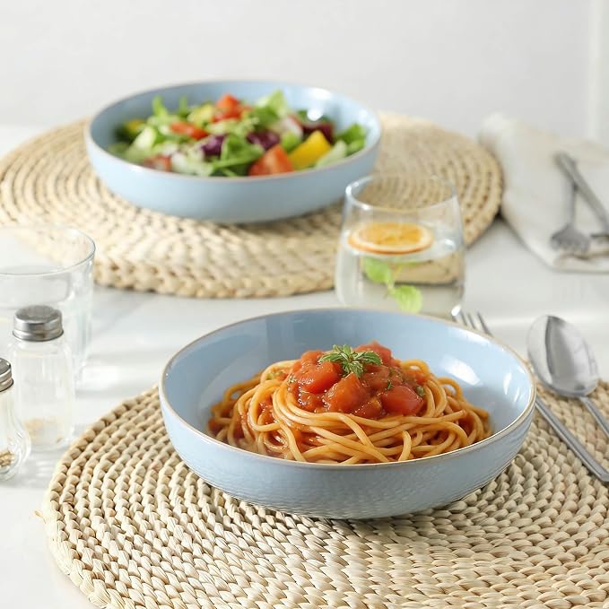 Ceramic Patsa Bowls, 34 oz Salad bowl Set of 4, Stoneware Serving Bowl - Image 2