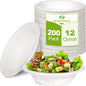 greensight 12oz Paper Bowls Disposable, 200 Pack Compostable Soup Bowls | by greensight