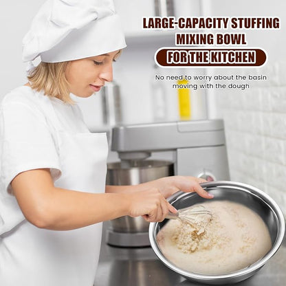 Nuogo 8 Pcs Stainless Steel Mixing Bowls Metal Mixing Bowls Extra Large Basin - Image 3