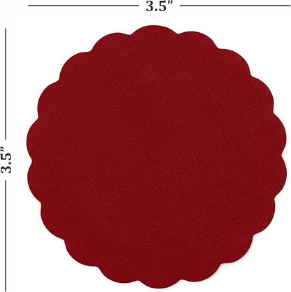 Disposable Burgundy Paper Coasters for Drinks, 3.5 Inch Round Coasters for Bar, Cocktail, Beverage, Wine Or Event, 500 Pack Bulk