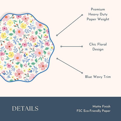 Bonjour Fête Multicolor Full Floral Dinner Plates, 10.75"D | Full floral pattern - Image 3