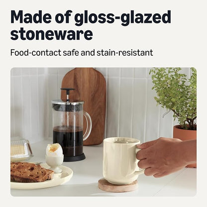 Amazon Basics Glazed Stoneware Coffee Mugs, Ceramic 4-Piece Set, 16 oz - Image 3
