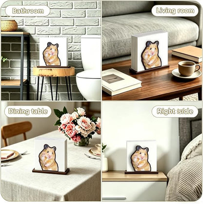 Cute Wooden Napkin Holder Hamster Design Farmhouse Animal Wood Napkin Holder - Image 4