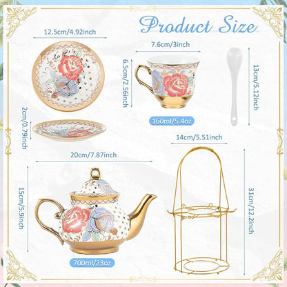 Zhehao 20 Pcs Porcelain Tea Set - Image 2