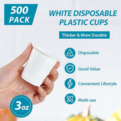 Lilymicky 500 Pack 3 oz Plastic Bathroom Cups, no sogginess plastic bathroom - Image 4