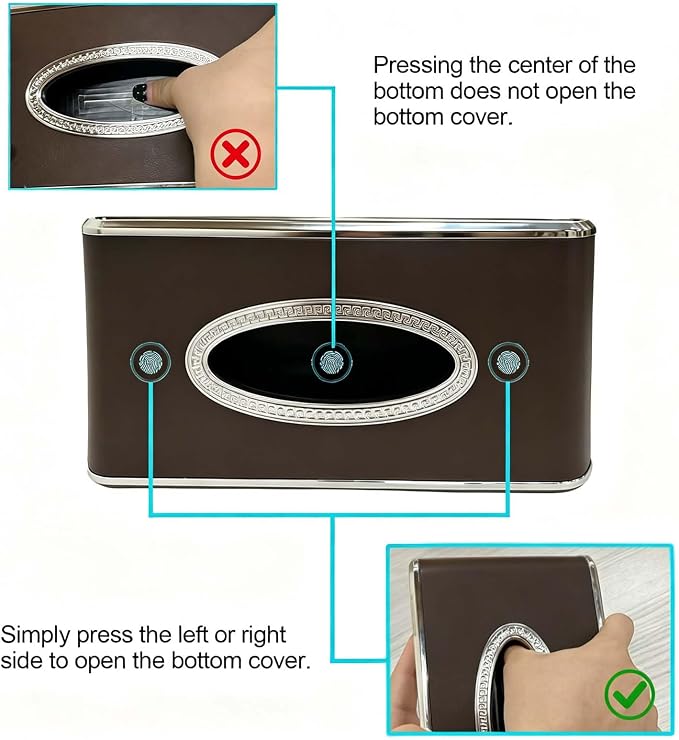 Faux Leather Car Tissue Box for Car Interior, Armrest & Back Seat Napkin - Image 4